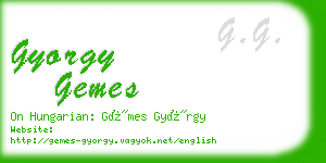 gyorgy gemes business card